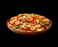 Riz saute au crevettes.