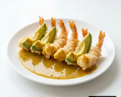 5) Avocado Crevette tempura Sauce curry