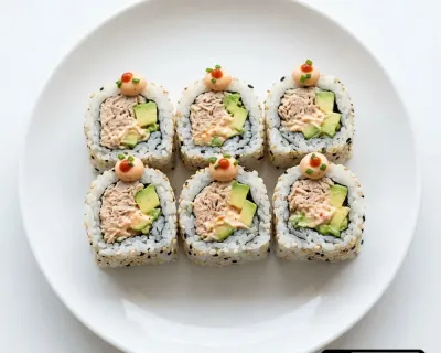 6) Avocado Thon cuit. avocat mayo spicy 